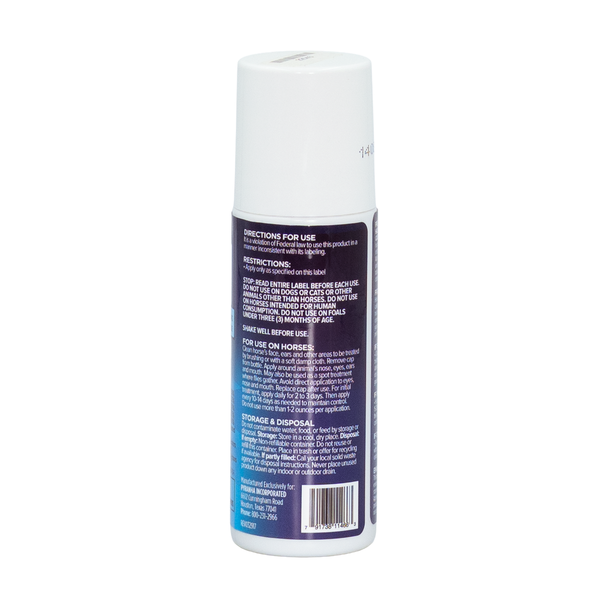 PYRANHA EQUINE ROLL ON INSECTICIDA/REPELENTE A RESISTENTE AL AGUA (BASE DE AGUA)