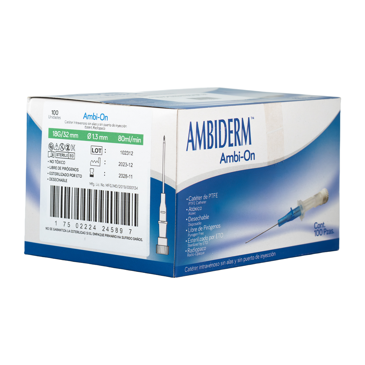 CATÉTER INTRAVENOSO AMBI-ON CAJA DE 100