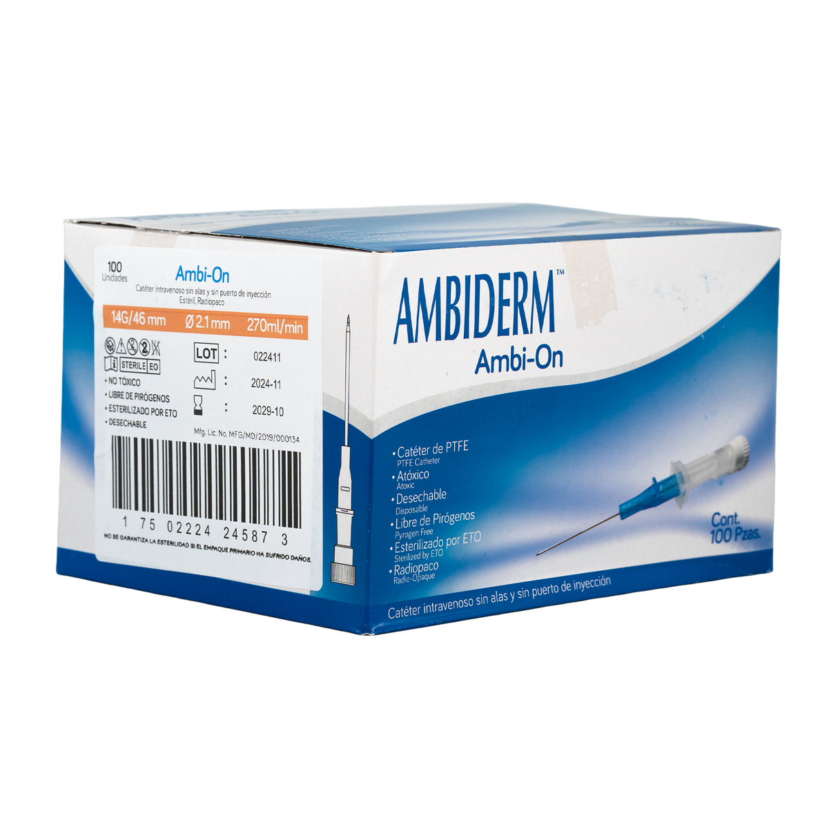CATÉTER INTRAVENOSO AMBI-ON CAJA DE 100