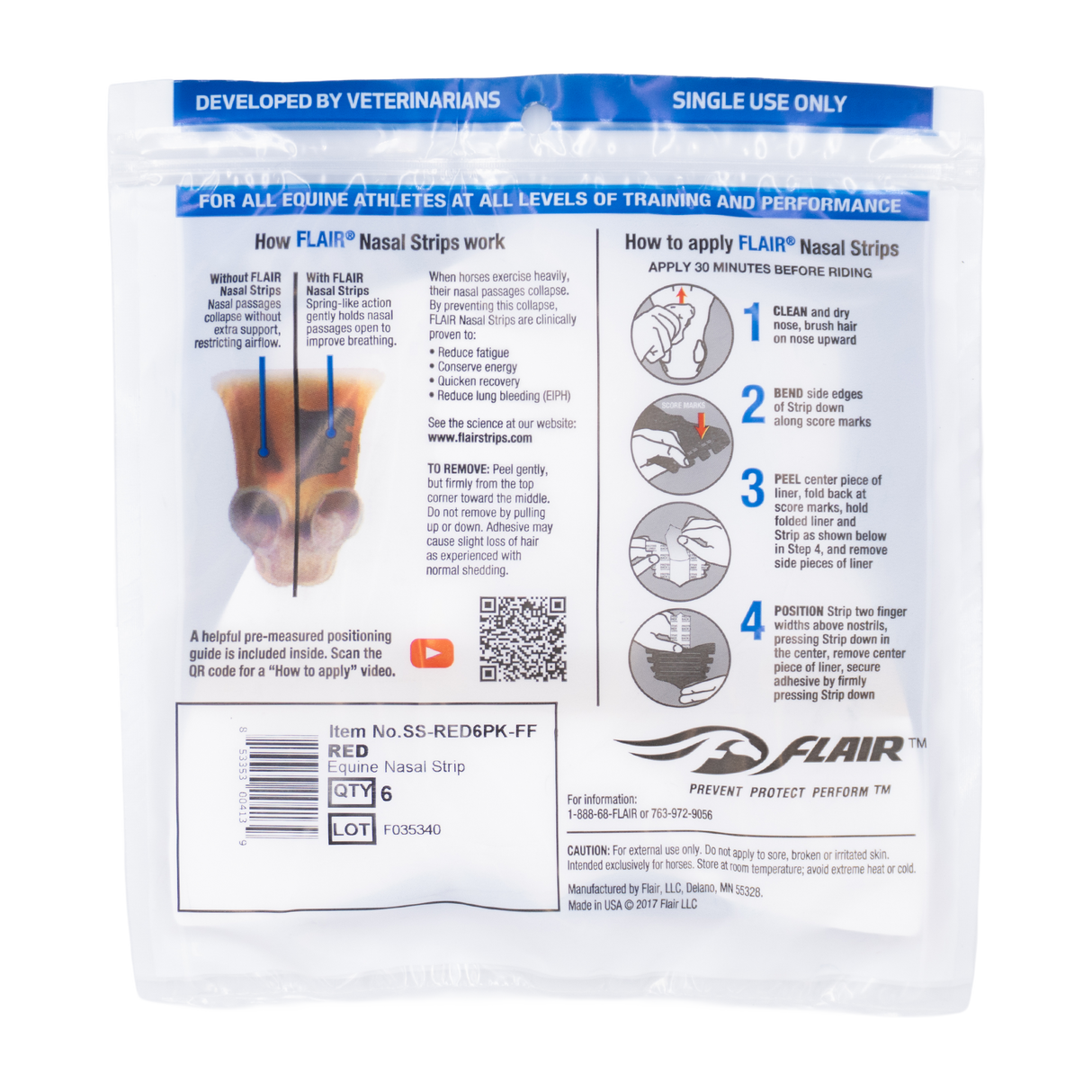 FLAIR EQUINE NASAL STRIPS PAQUETE DE 6