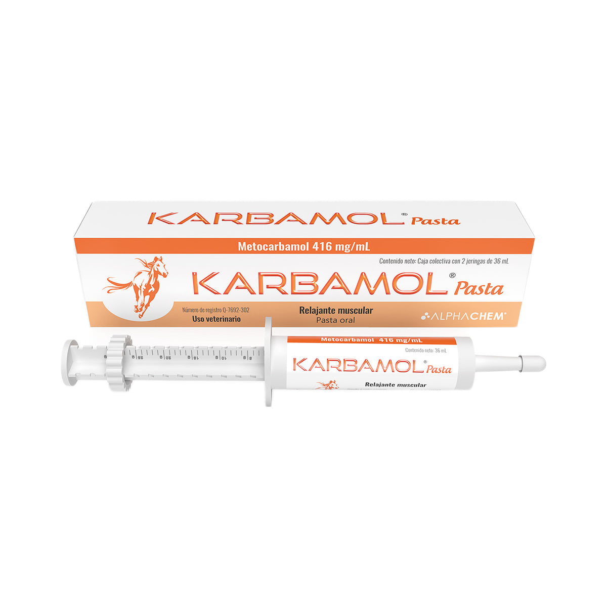 KARBAMOL PASTA ORAL 416 mg/m (Caja con 2 Jeringas de 36 ml)