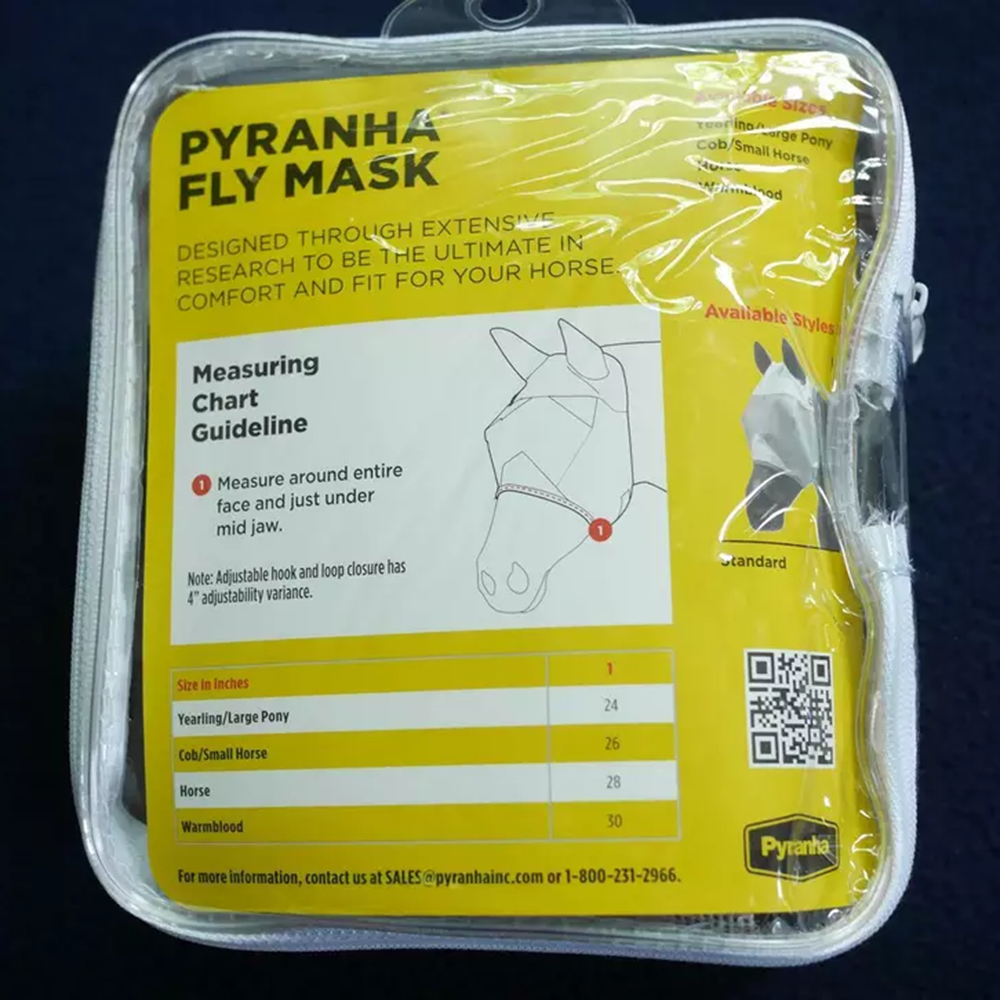 PYRANHA MASCARA CONTRA MOSCAS PARA EQUINOS COB STANDAR SIN OREJERAS 28 IN