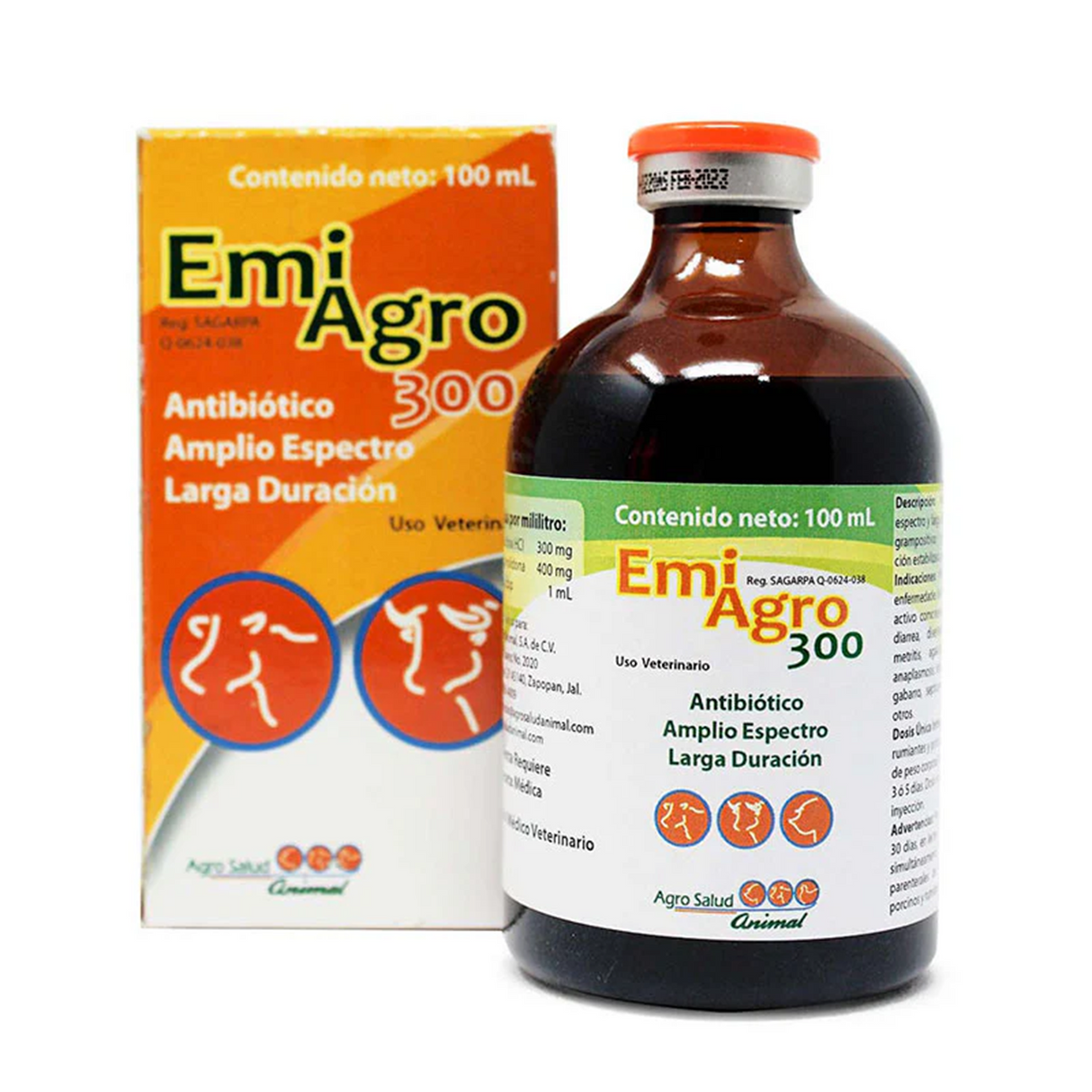 EMI AGRO 300/LA (OXITETRACICLINA 300 MG Y POLIVINILPIRROLIDONA 400MG)