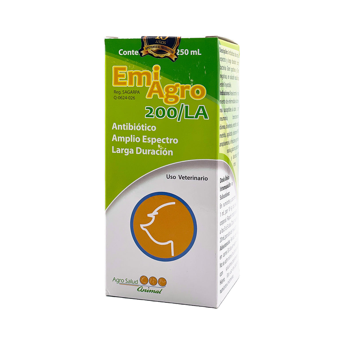 EMI AGRO 200/LA (OXITETRACICLINA 200 MG Y POLIVINILPIRROLIDONA 400MG)