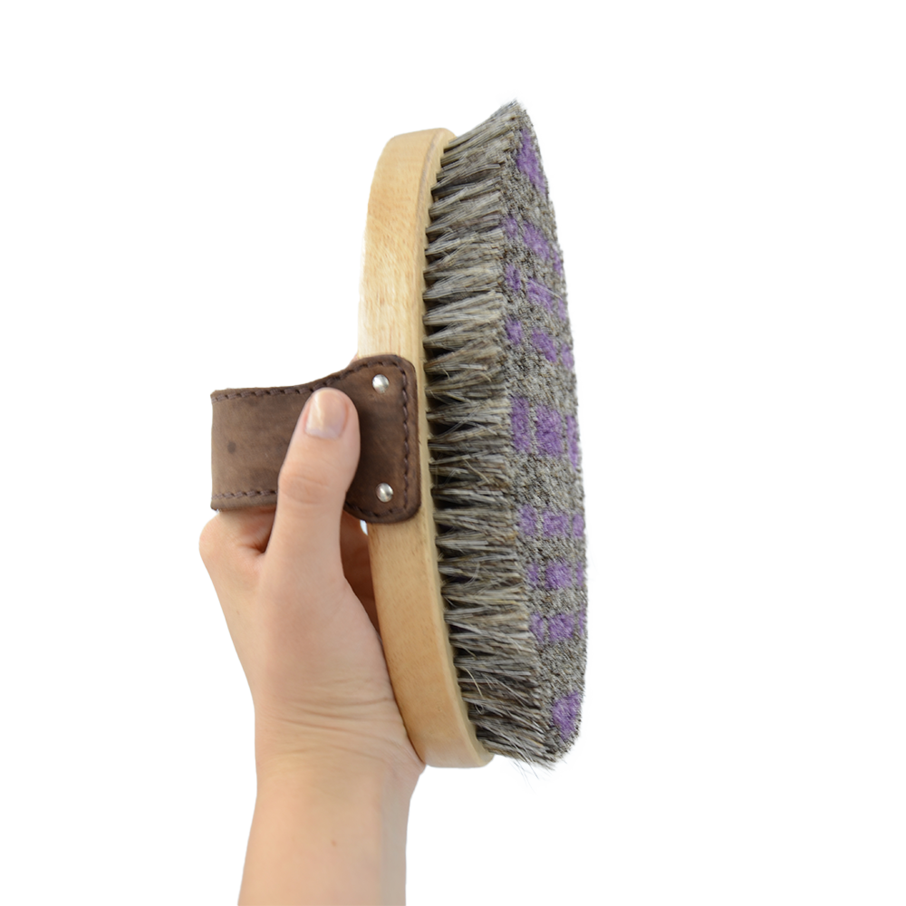 CEPILLO LEGENDS CORPORAL ESTILO INGLES C CRIN DE CABALLO (ESTAMPADO A CUADROS)