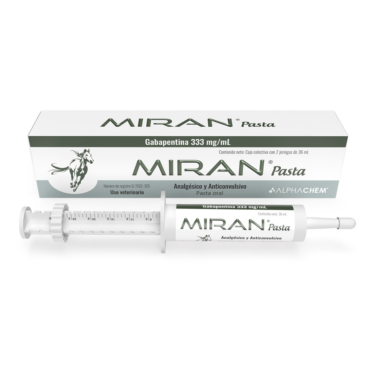 MIRAN PASTA ORAL (GABAPENTINA 333mg/ml /2 JERINGAS DE 35 ML)