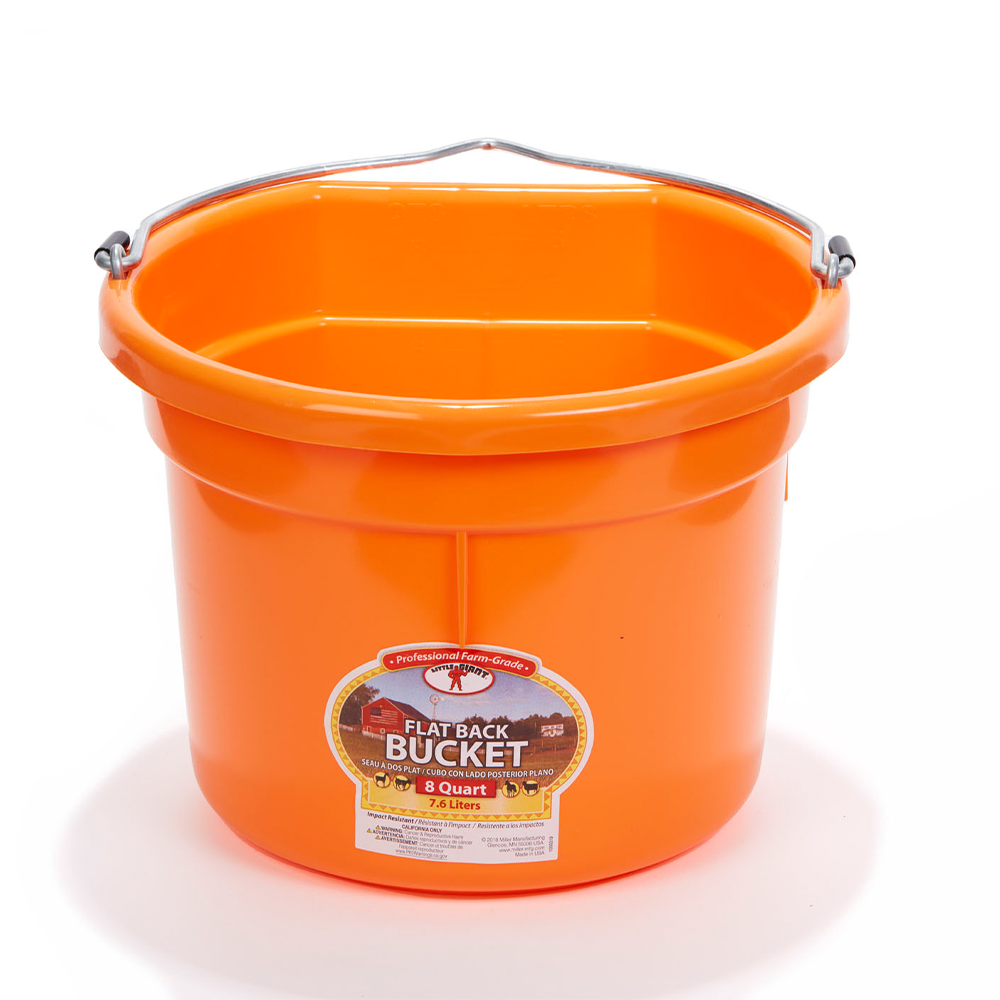TINA LADO PLANO 8 QT FLAT BACK PLASTIC BUCKET NARANJA P8FB