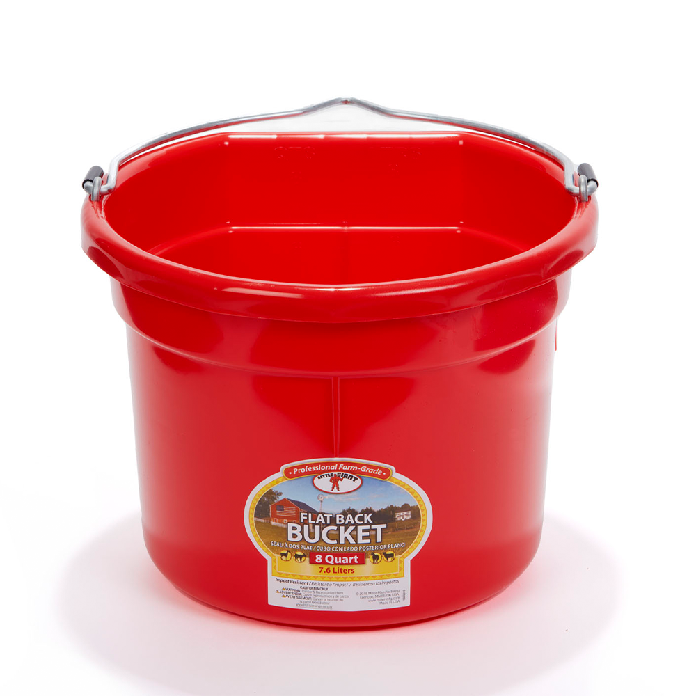 TINA LADO PLANO 8 QT FLAT BACK PLASTIC BUCKET ROJA P8FB