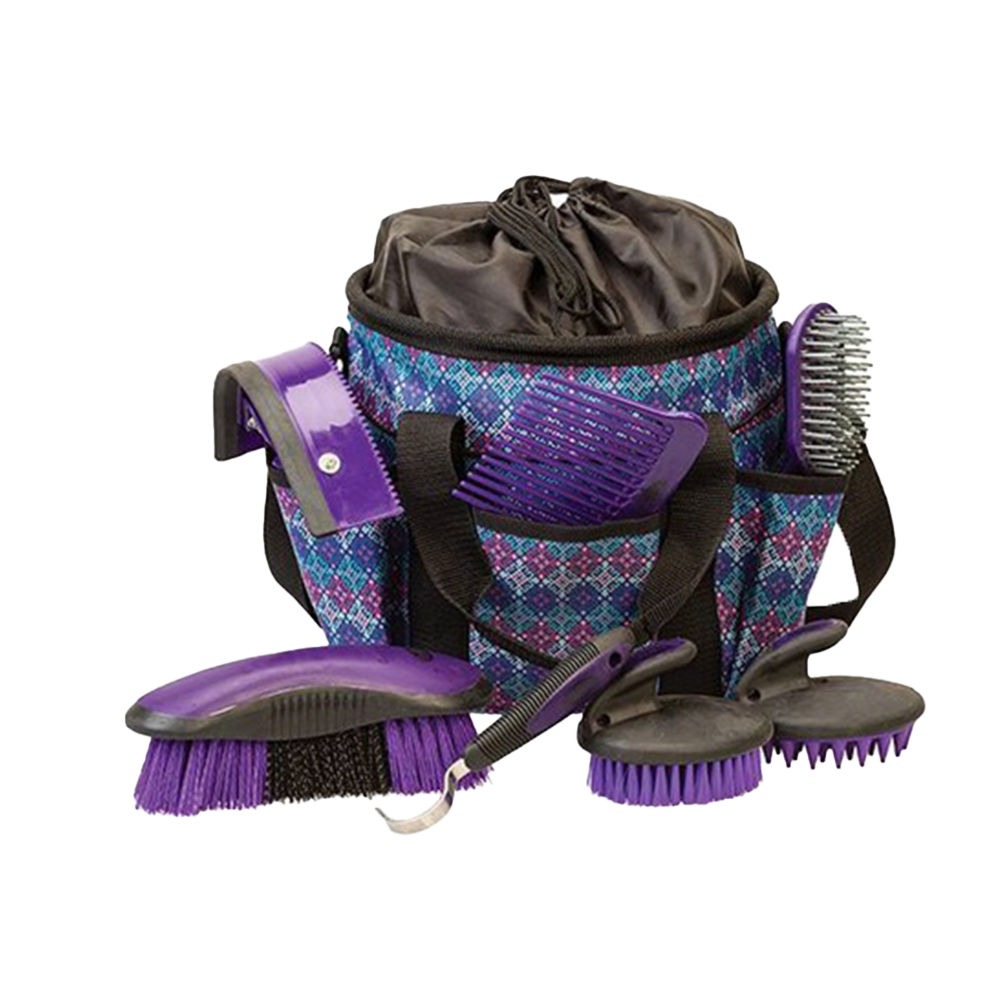WEAVER KIT DE GROOMING CON 7 CEPILLOS VARIADOS (MORADO GEO)