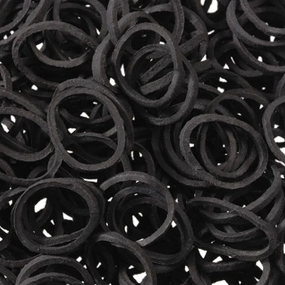 TOUGH 1 PAQUETE DE 500 LIGAS DE HULE PARA PEINAR CRIN Y COLA (NEGRO)