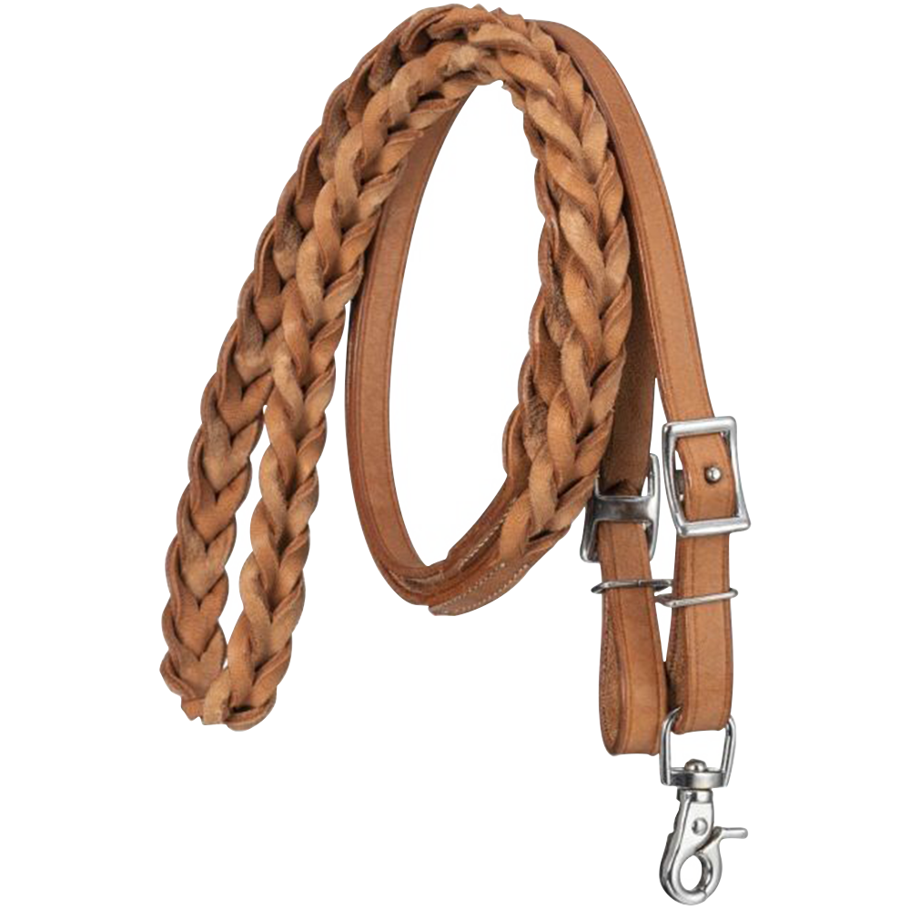 TOUGH 1 ROYAL KING RIENDAS DE PIEL TRENZADO (CAFE CLARO)