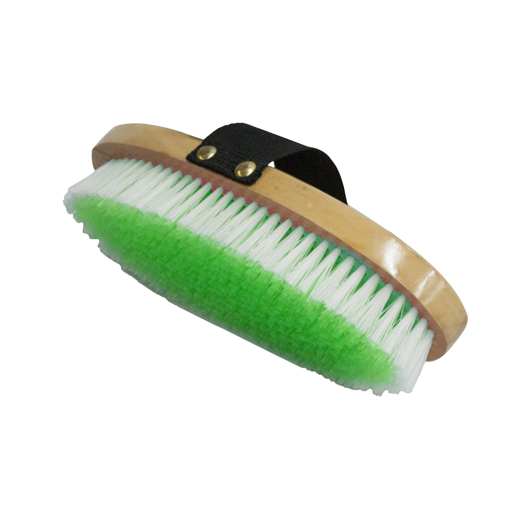 SHOWMAN CEPILLO INGLES BASE OVALADA CON CERDAS SUAVES Y CORREA (VERDE LIMON)