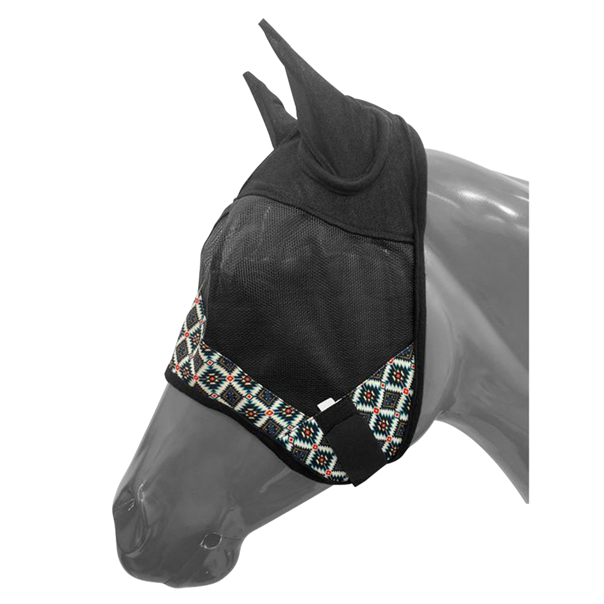 SHOWMAN MASCARA ANTIMOSCAS CON OREJAS Y ESTAMPADO AZTECA MEDIANA