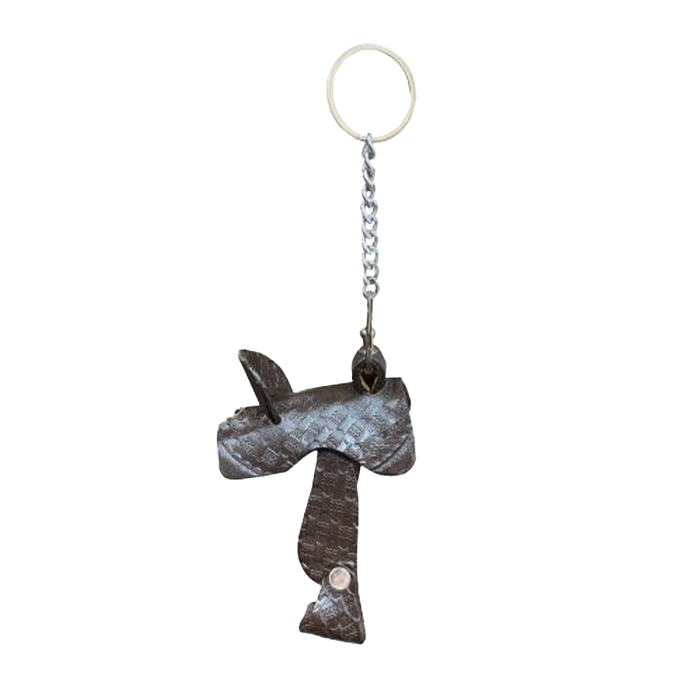 SHOWMAN LLAVERO DE SILLA DE MONTAR EN CUERO MARRON