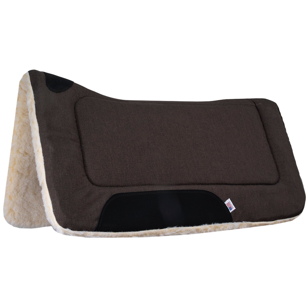 MUSTANG SUADERO CONTORNEADO DE MEZCLILLA CEPILLADA CON PARTE INFERIOR DE VELLÓN 32"X32"