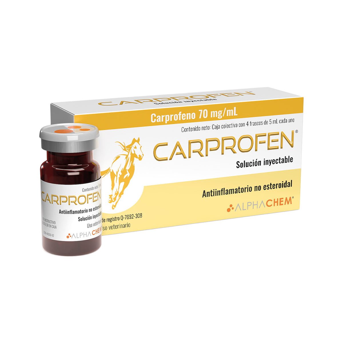 CARPROFEN (CARPROFENO 70 mg/ml) CAJA CON 4 FRASCOS DE 5 ML