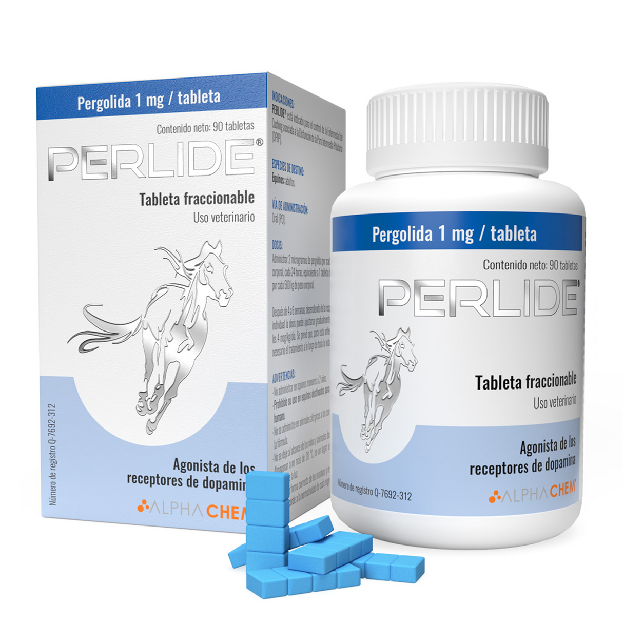 PERLIDE (Pergolida 1 mg/tableta) Tarro con 90 tabletas