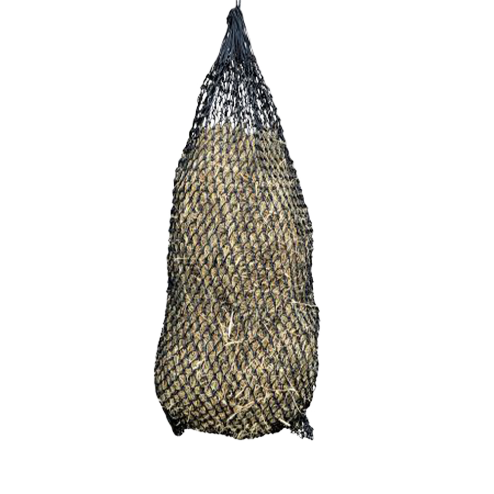 SHOWMAN SLOW FEED NYLON HAY NET DE 1" X 1" (BOLSA PARA ZACATE) - BLACK