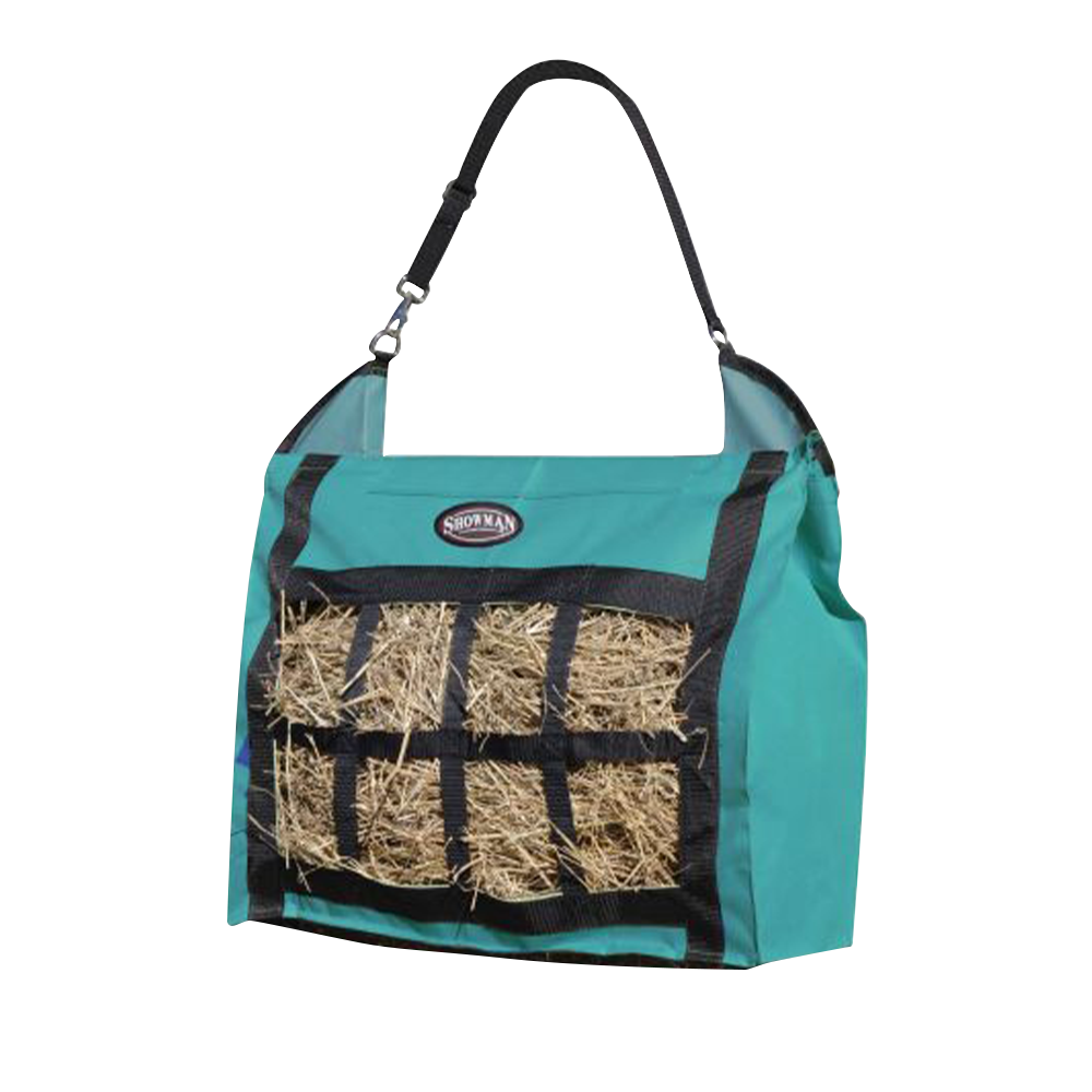 SHOWMAN SLOW FEED HAY NET (BOLSA PARA ZACATE LENTA) TEAL