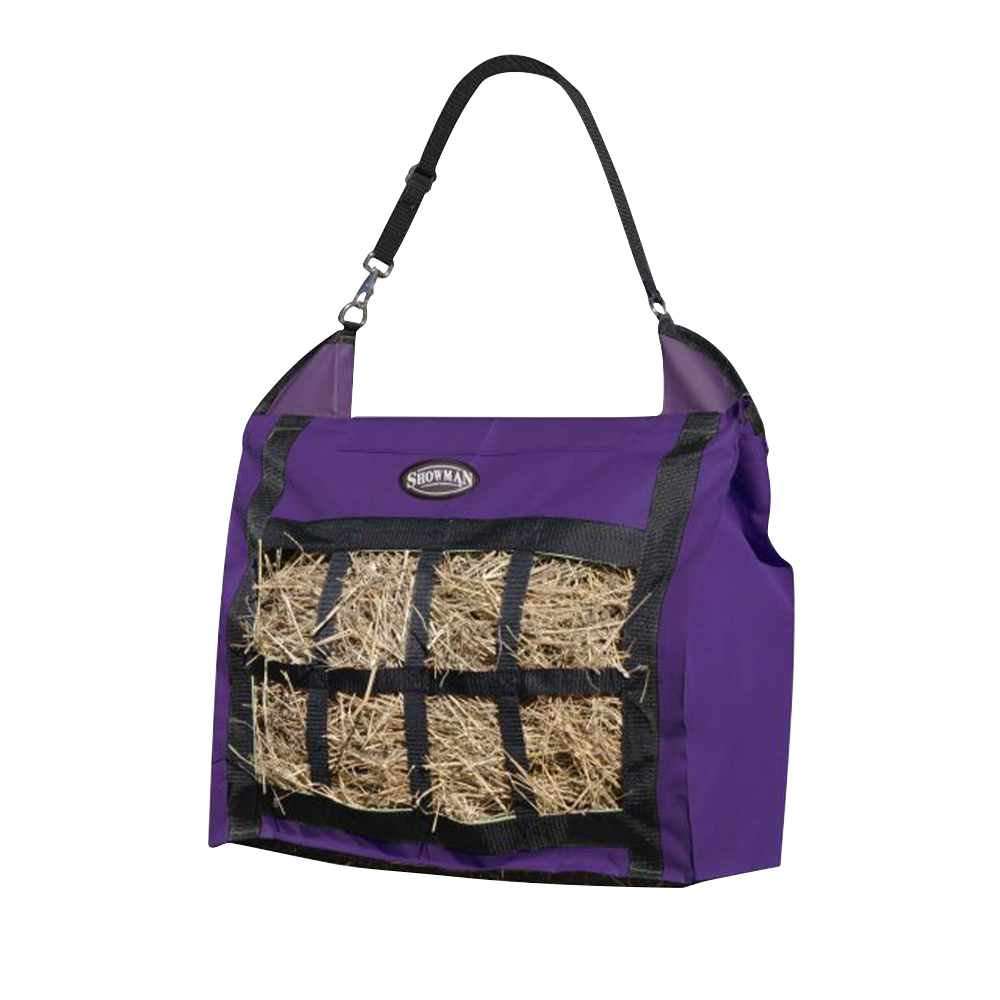 SHOWMAN SLOW FEED HAY NET (BOLSA PARA ZACATE LENTA) PURPLE