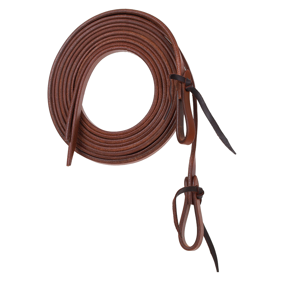 SHOWMAN 1/2" x 8OILED HARNESS COW LEATHER SPLIT REINS (RIENDAS DE PIEL HARNESS)