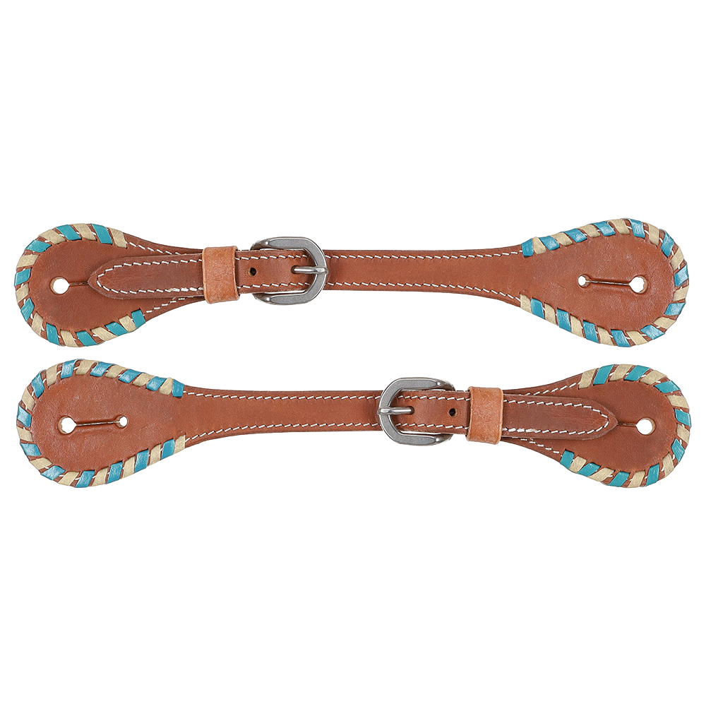 SHOWMAN CORREONES ARGENTINOS DE ESPUELA DE CUERO BLANCO Y AZUL VERDE PARA HOMBRE