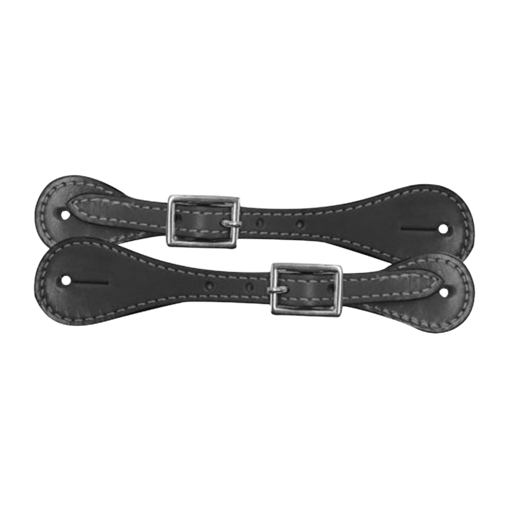 SHOWMAN CORREONES DE CUERO PARA JÓVENES CON HEBILLA NIQUELADA (NEGRA)