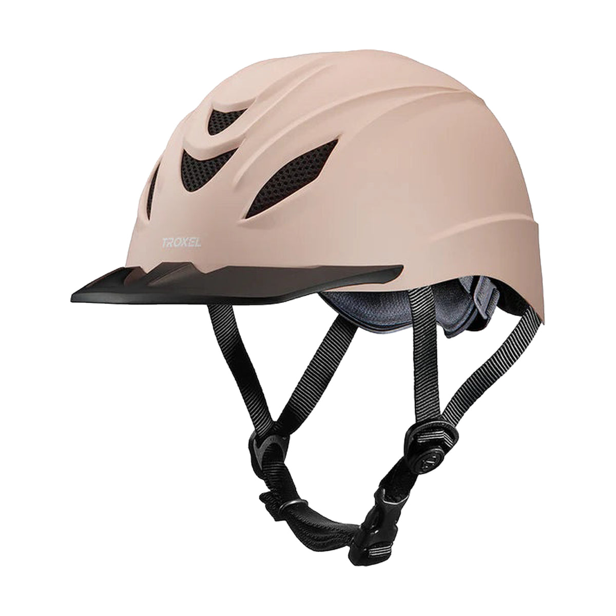 Casco de equitación Troxel Intrepid acabado Rosa, vista lateral