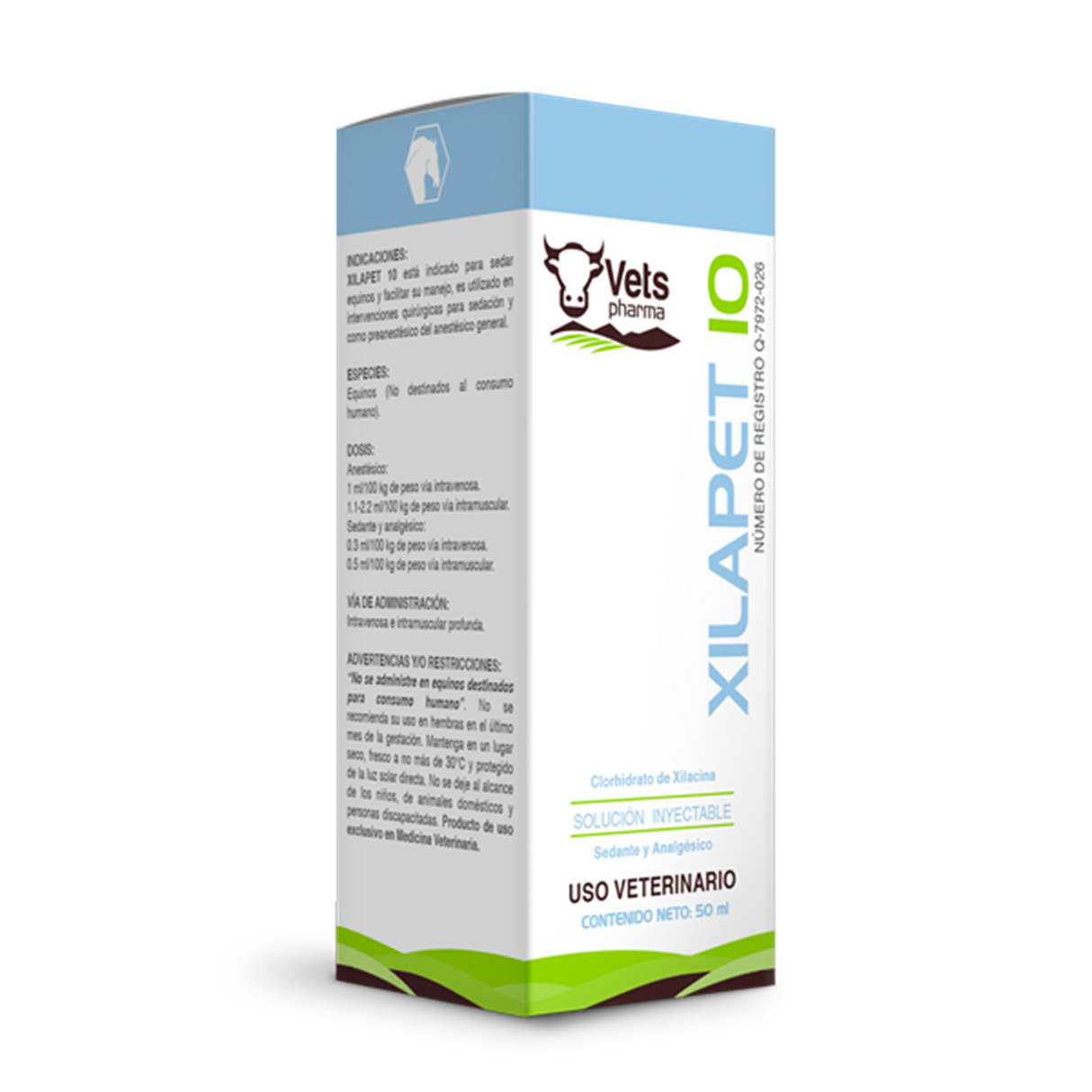 XILAPET 10% 50 ML (CLORHIDRATO DE XILAZINA 120 mg, & XILAZINA BASE 100 mg/ml)