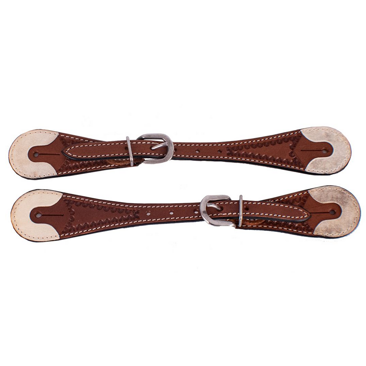 SHOWMAN CORREONES PARA ESPUELAS DE PIEL ARGENTINA CON EXTREMOS SUPERPUESTOS DE CUERO CRUDO (HOMBRES)