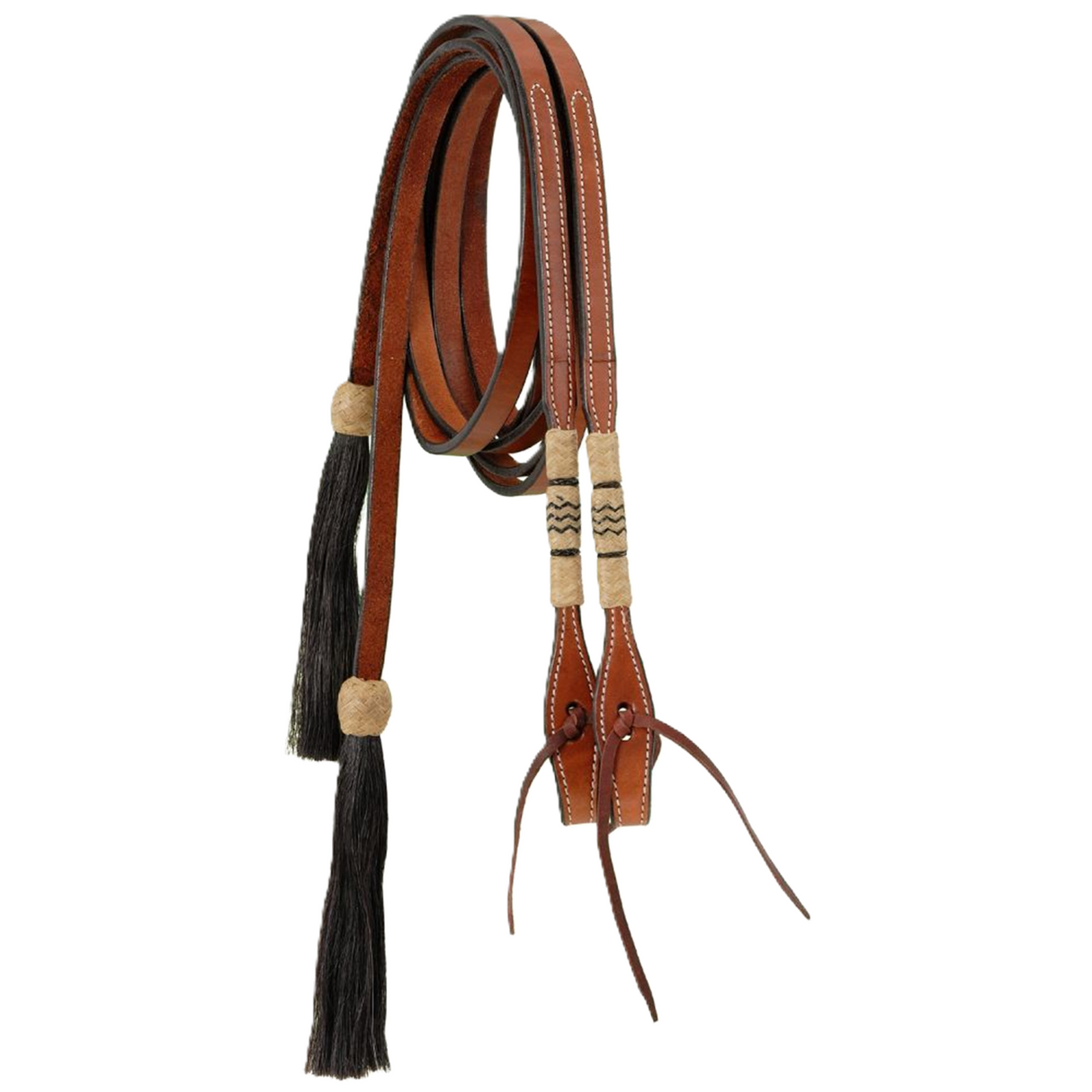TOUGH 1 ROYAL KING SPLIT REINS WITH RAWHIDE AND TASSELS