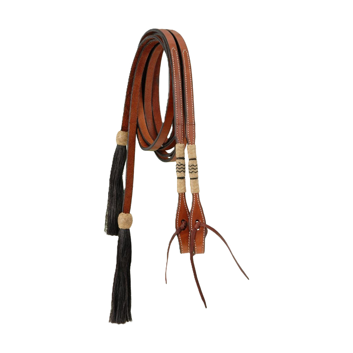 TOUGH 1 ROYAL KING SPLIT REINS WITH RAWHIDE AND TASSELS