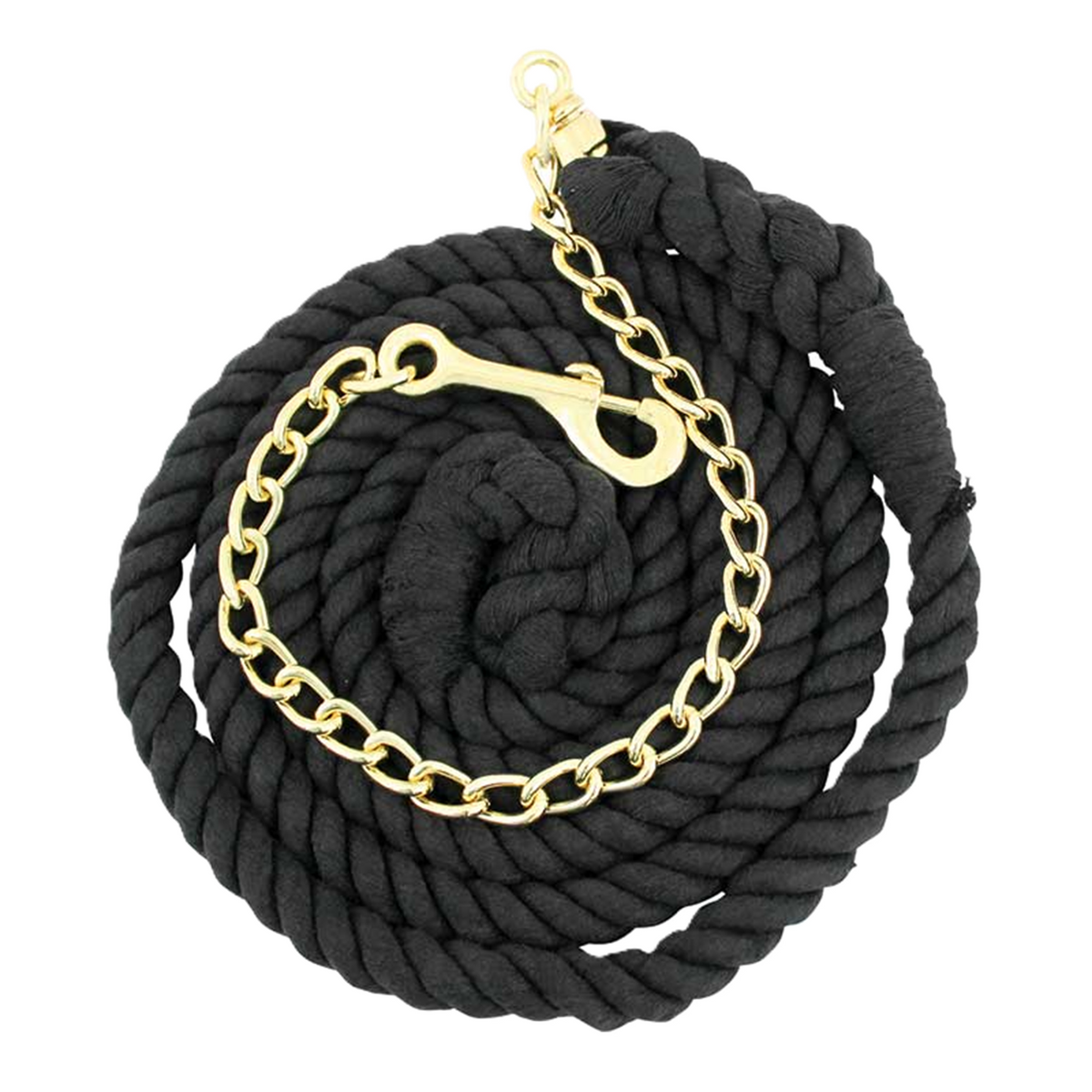 PARTRADE CUERDA PASEADORA DE 5/8'' CON CADENA EQUI-SKY (NEGRA)