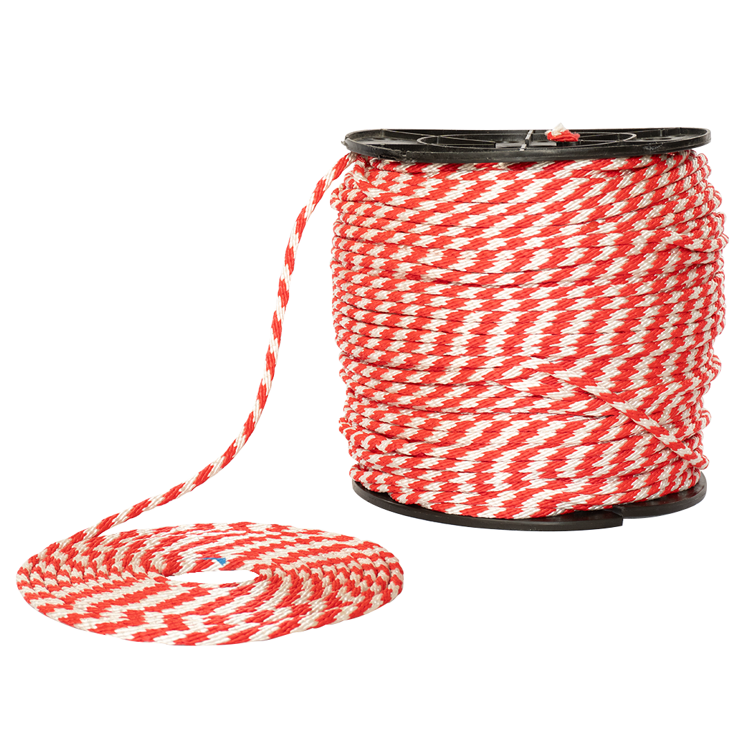 SOGA TRENZADA DIAMANTE SUAVE ELVONTEK 5/16 ROJO/BLANCO (10 KILOS)