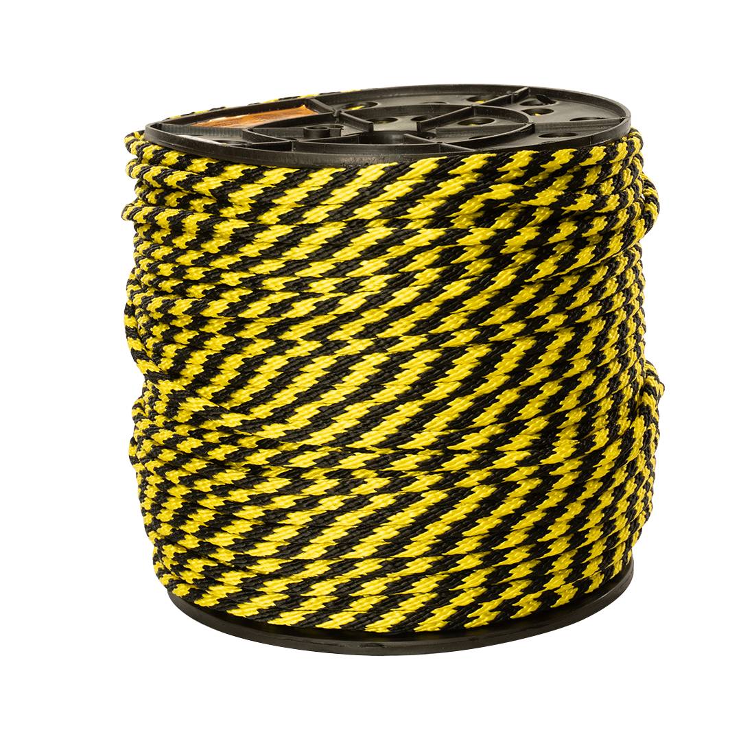 SOGA TRENZADA DIAMANTE SUAVE ELVONTEK 5/16 AMARILLO/NEGRO (10 KILOS)