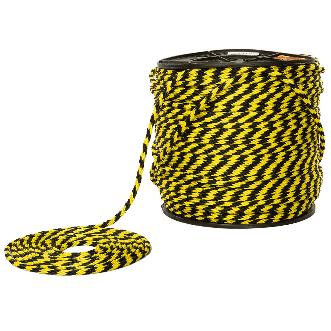 SOGA TRENZADA DIAMANTE SUAVE ELVONTEK 5/16 AMARILLO/NEGRO X METROS