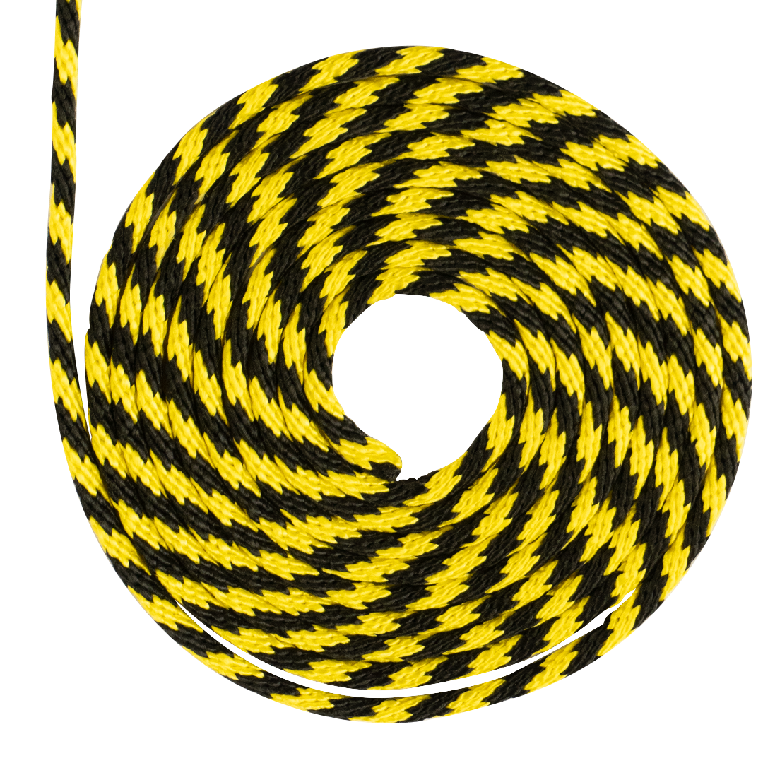 SOGA TRENZADA DIAMANTE SUAVE ELVONTEK 5/16 AMARILLO/NEGRO X METROS