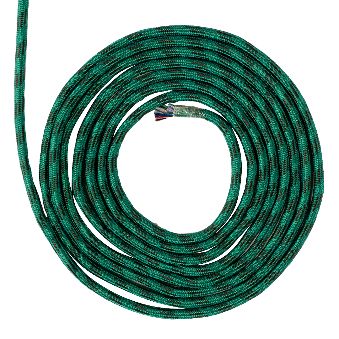 SOGA TRENZADA DIAMANTE SUAVE ELVONTEK 3/8 VERDE/NEGRO X METROS