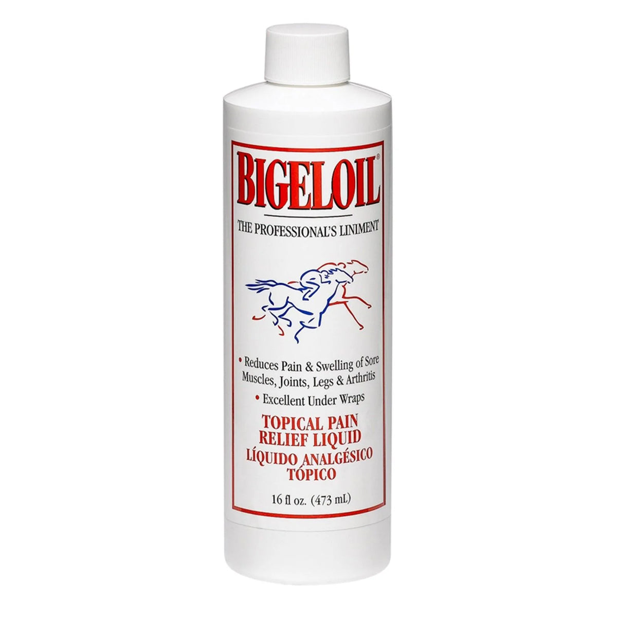 Botella de Bigeloil Liniment de Absorbine, linimento líquido para caballos
