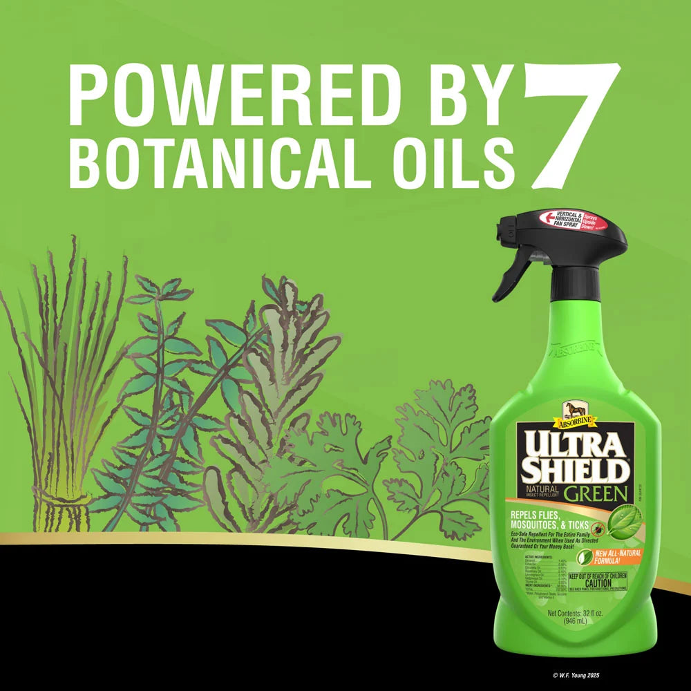 UltraShield Green funciona con siete aceites botánicos: tomillo, cedro, hierba limón, romero, citronela, clavo y geraniol