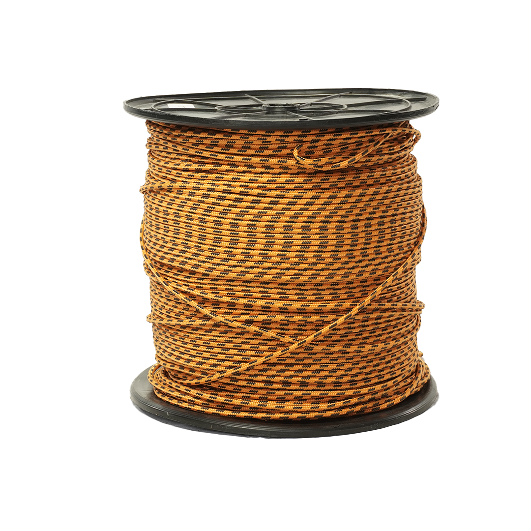 SOGA TRENZADA DIAMANTE JARCIMEX CAL 5 MM - 3/16 NARANJA/NEGRO (10 KILOS)