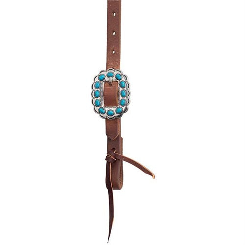 WEAVER CABEZADA PROTACK CON HERRAJES DE DISEÑO (FLOR TURQUESA)
