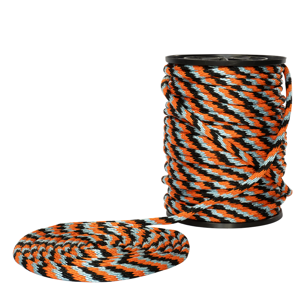 Carrete de 10 kg y rollo de cuerda Derby ST 5/8" Conatex color naranja, negro y aqua