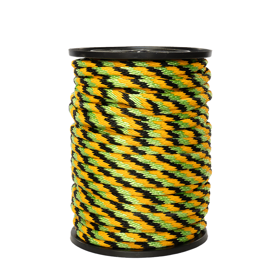Carrete de 10 kg de cuerda Derby ST 5/8" Conatex color limón, mango y negro