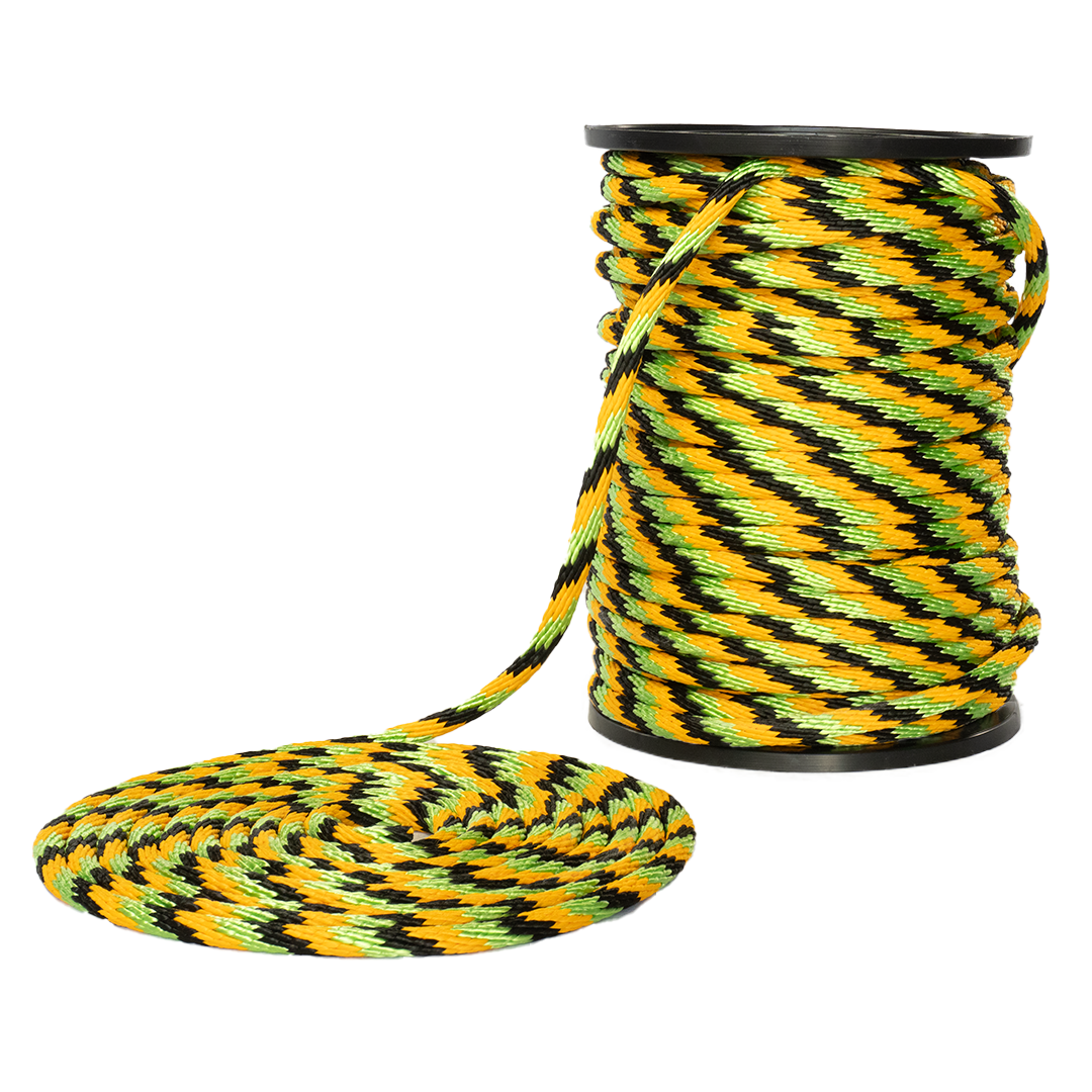 Carrete de 10 kg y rollo de cuerda Derby ST 5/8" Conatex color limón, mango y negro