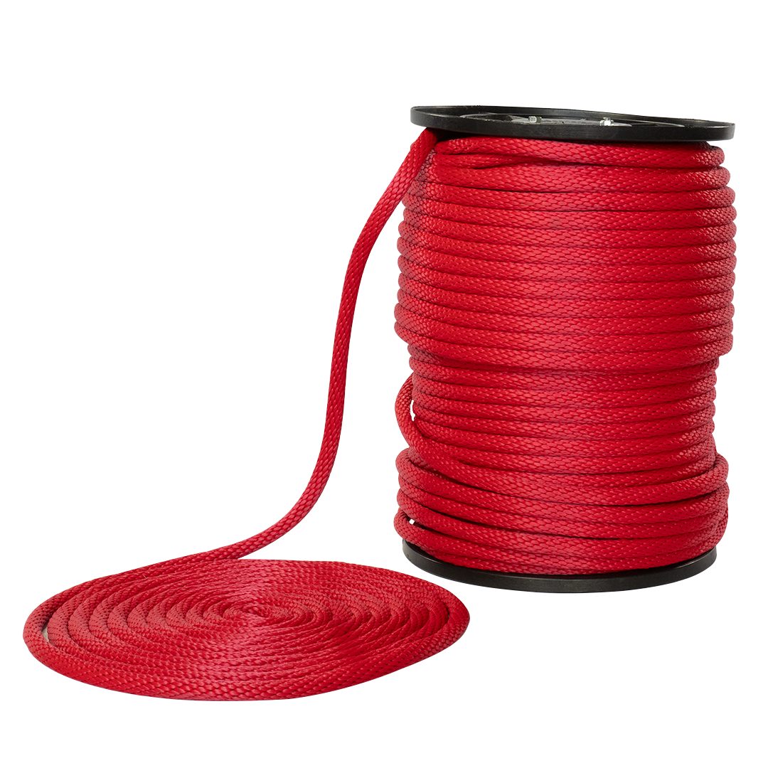 Carrete de 10 kg y rollo de cuerda Derby ST 5/8" Conatex color rojo
