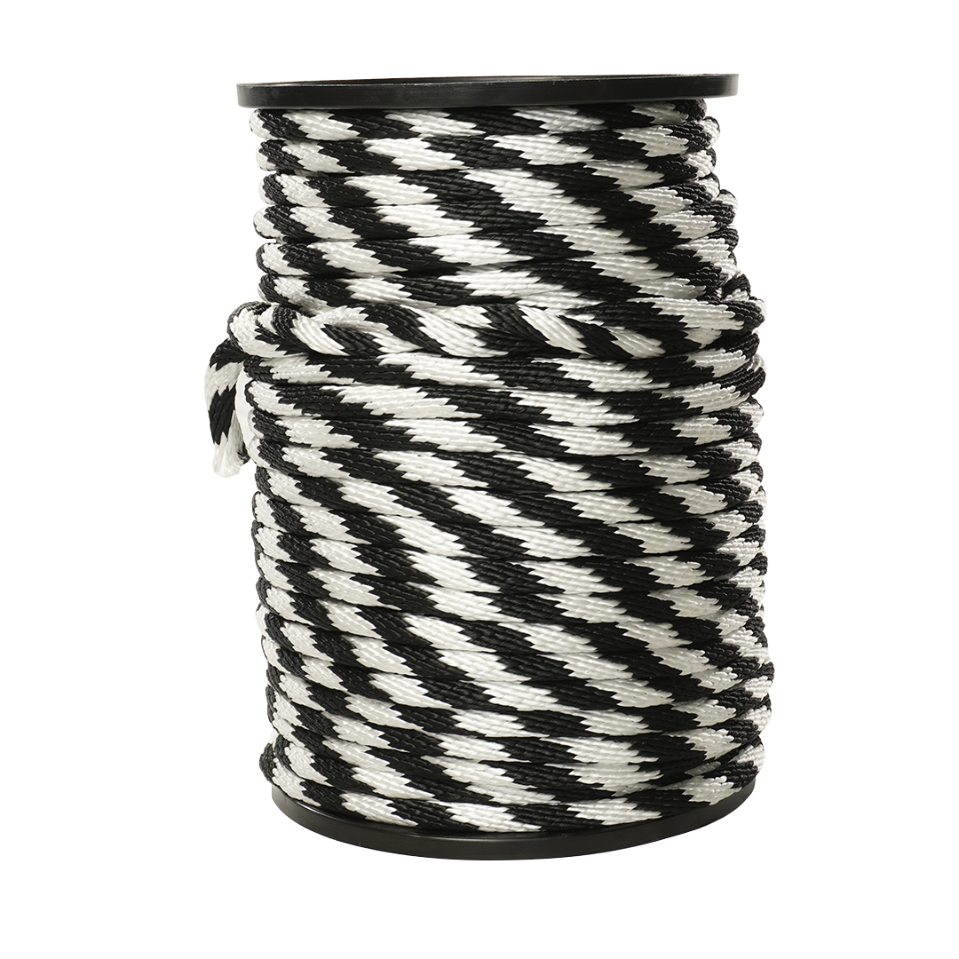 Carrete de 10 kg de cuerda Derby ST 5/8" Conatex color blanco con negro