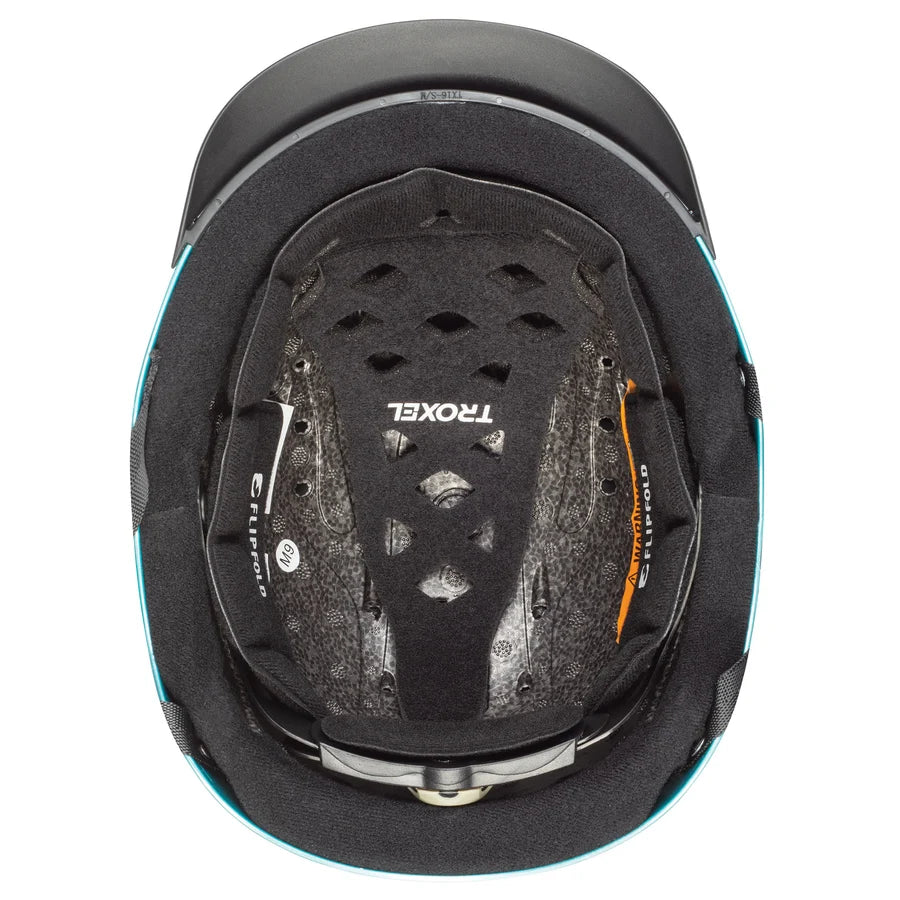 Interior del casco Troxel Spirit Skydream con el forro acolchado negro