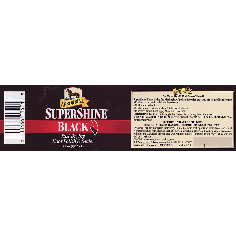 SUPERSHINE POLISH PARA CASCOS BLACK (NEGRO) ABSORBINE 8 ONZAS