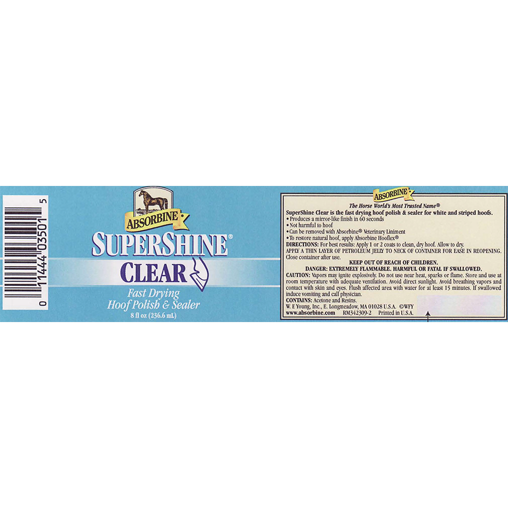 SUPERSHINE POLISH PARA CASCOS TRANSPARENTE (CLEAR) ABSORBINE 8 ONZAS